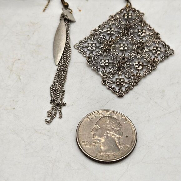 "5/$25" Mismatched Mixed Metal Dangle Earrings Sterling Brass Ear Hooks - Picture 5 of 6